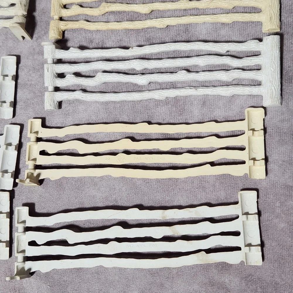 Vintage Marx Toys Plastic Fence Lot 24pc‎ White Cream Farm Ranch Western Playset